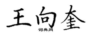 丁謙王向奎楷書個性簽名怎么寫