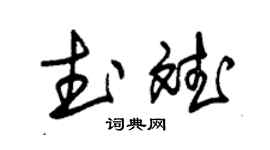 朱錫榮武斌草書個性簽名怎么寫