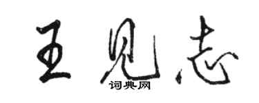 駱恆光王見志行書個性簽名怎么寫