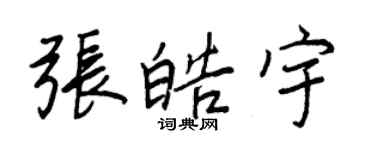 王正良張皓宇行書個性簽名怎么寫