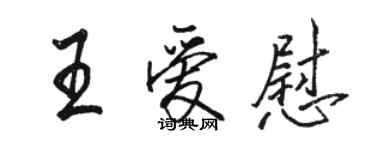 駱恆光王愛慰行書個性簽名怎么寫