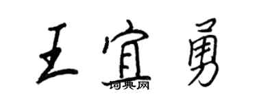 王正良王宜勇行書個性簽名怎么寫