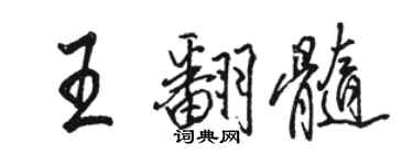 駱恆光王翻髓行書個性簽名怎么寫