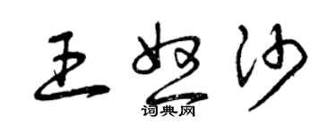 曾慶福王怒沙草書個性簽名怎么寫