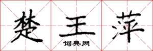 袁強楚王萍楷書怎么寫