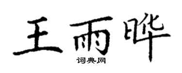 丁謙王雨曄楷書個性簽名怎么寫
