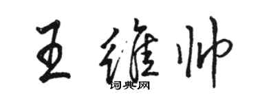 駱恆光王維帥行書個性簽名怎么寫