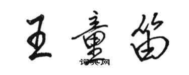 駱恆光王童笛行書個性簽名怎么寫