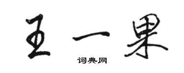 駱恆光王一果行書個性簽名怎么寫