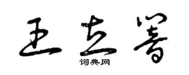 曾慶福王立響草書個性簽名怎么寫