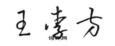 駱恆光王李方草書個性簽名怎么寫