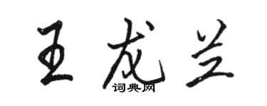 駱恆光王龍蘭行書個性簽名怎么寫