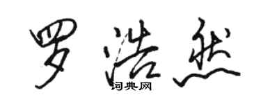 駱恆光羅浩然行書個性簽名怎么寫