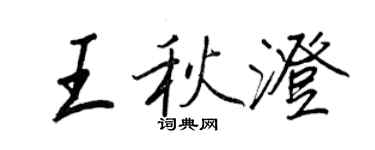 王正良王秋澄行書個性簽名怎么寫