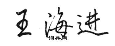 駱恆光王海進行書個性簽名怎么寫