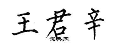 何伯昌王君辛楷書個性簽名怎么寫