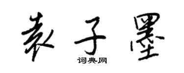 王正良袁子墨行書個性簽名怎么寫