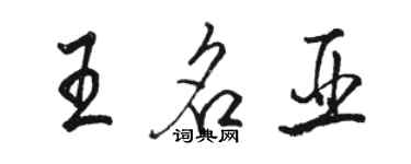 駱恆光王名亞行書個性簽名怎么寫