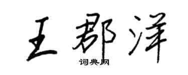 王正良王郡洋行書個性簽名怎么寫