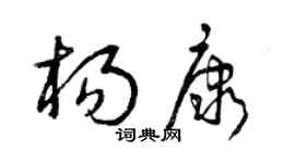 曾慶福楊康草書個性簽名怎么寫