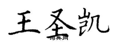 丁謙王聖凱楷書個性簽名怎么寫