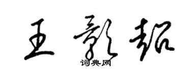 梁錦英王影超草書個性簽名怎么寫