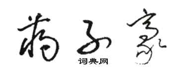 駱恆光蔣子豪草書個性簽名怎么寫
