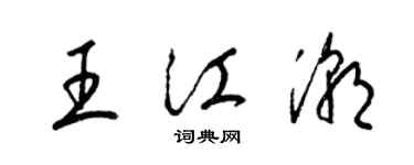 梁錦英王江潮草書個性簽名怎么寫