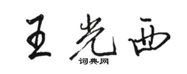 駱恆光王光西行書個性簽名怎么寫