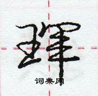 龐中華寫的硬筆行書琿