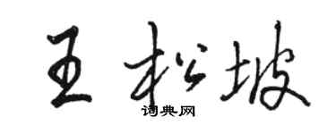 駱恆光王松坡行書個性簽名怎么寫