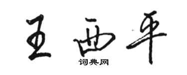 駱恆光王西平行書個性簽名怎么寫