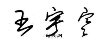 朱錫榮王宇寒草書個性簽名怎么寫