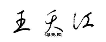 梁錦英王夭江草書個性簽名怎么寫