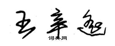 朱錫榮王辛遙草書個性簽名怎么寫