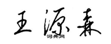 梁錦英王源森草書個性簽名怎么寫