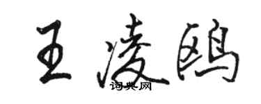 駱恆光王凌鷗行書個性簽名怎么寫