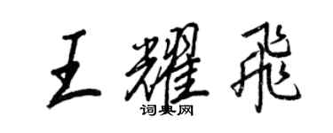 王正良王耀飛行書個性簽名怎么寫