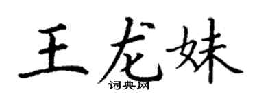 丁謙王龍妹楷書個性簽名怎么寫