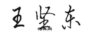 駱恆光王堅東行書個性簽名怎么寫