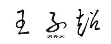 駱恆光王子超草書個性簽名怎么寫