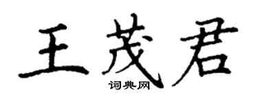 丁謙王茂君楷書個性簽名怎么寫