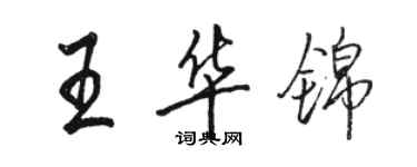 駱恆光王華錦行書個性簽名怎么寫