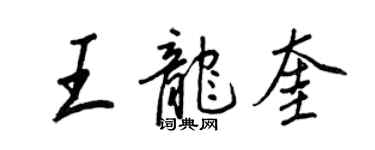 王正良王龍奎行書個性簽名怎么寫