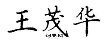 丁謙王茂華楷書個性簽名怎么寫