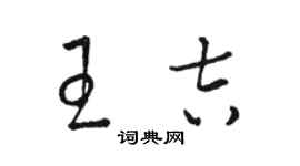 駱恆光王吉草書個性簽名怎么寫