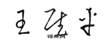 駱恆光王慰平草書個性簽名怎么寫