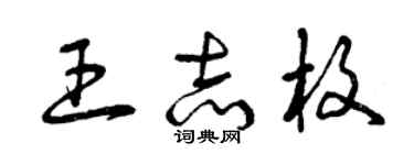 曾慶福王志枚草書個性簽名怎么寫