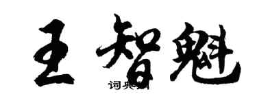 胡問遂王智魁行書個性簽名怎么寫