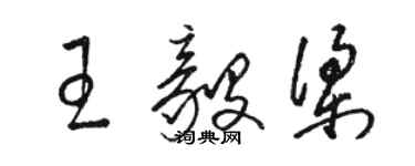 駱恆光王毅梁草書個性簽名怎么寫